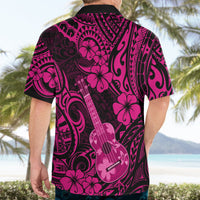 Hawaii Ukulele Hawaiian Shirt Polynesian Pattern Pink Version - Wonder Print Shop