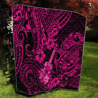 Hawaii Ukulele Quilt Polynesian Pattern Pink Version - Wonder Print Shop