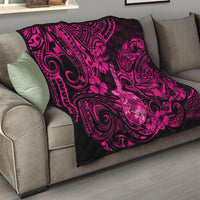 Hawaii Ukulele Quilt Polynesian Pattern Pink Version - Wonder Print Shop