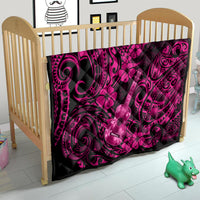 Hawaii Ukulele Quilt Polynesian Pattern Pink Version - Wonder Print Shop