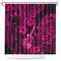 hawaii-ukulele-shower-curtain-polynesian-pattern-pink-version