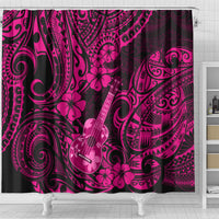 hawaii-ukulele-shower-curtain-polynesian-pattern-pink-version