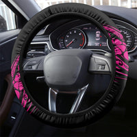Hawaii Ukulele Steering Wheel Cover Polynesian Pattern Pink Version - Wonder Print Shop