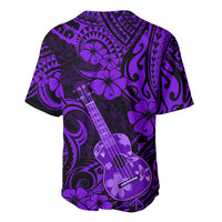 Hawaii Ukulele Baseball Jersey Polynesian Pattern Purple Version - Wonder Print Shop