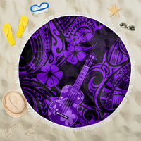 Hawaii Ukulele Beach Blanket Polynesian Pattern Purple Version - Wonder Print Shop