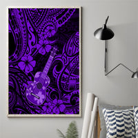 Hawaii Ukulele Canvas Wall Art Polynesian Pattern Purple Version - Wonder Print Shop