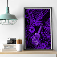 Hawaii Ukulele Canvas Wall Art Polynesian Pattern Purple Version - Wonder Print Shop