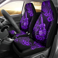 Hawaii Ukulele Car Seat Cover Polynesian Pattern Purple Version - Wonder Print Shop