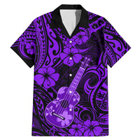 Hawaii Ukulele Family Matching Mermaid Dress and Hawaiian Shirt Polynesian Pattern Purple Version - Wonder Print Shop