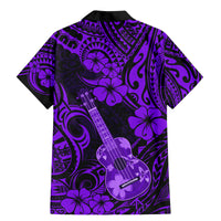 Hawaii Ukulele Family Matching Mermaid Dress and Hawaiian Shirt Polynesian Pattern Purple Version - Wonder Print Shop