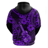 Hawaii Ukulele Hoodie Polynesian Pattern Purple Version - Wonder Print Shop