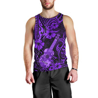 Hawaii Ukulele Men Tank Top Polynesian Pattern Purple Version - Wonder Print Shop