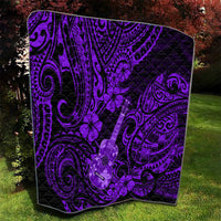 Hawaii Ukulele Quilt Polynesian Pattern Purple Version - Wonder Print Shop
