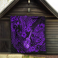 Hawaii Ukulele Quilt Polynesian Pattern Purple Version - Wonder Print Shop