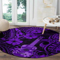 hawaii-ukulele-round-carpet-polynesian-pattern-purple-version