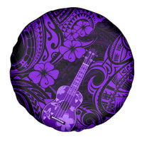 Hawaii Ukulele Spare Tire Cover Polynesian Pattern Purple Version - Wonder Print Shop