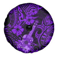 Hawaii Ukulele Spare Tire Cover Polynesian Pattern Purple Version - Wonder Print Shop