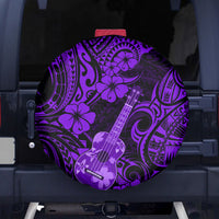 Hawaii Ukulele Spare Tire Cover Polynesian Pattern Purple Version - Wonder Print Shop