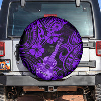 Hawaii Ukulele Spare Tire Cover Polynesian Pattern Purple Version - Wonder Print Shop