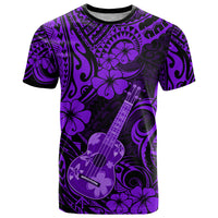 Hawaii Ukulele T Shirt Polynesian Pattern Purple Version - Wonder Print Shop