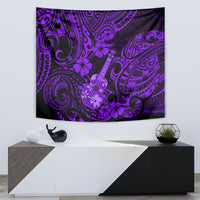 Hawaii Ukulele Tapestry Polynesian Pattern Purple Version - Wonder Print Shop