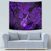 Hawaii Ukulele Tapestry Polynesian Pattern Purple Version - Wonder Print Shop