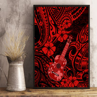 Hawaii Ukulele Canvas Wall Art Polynesian Pattern Red Version - Wonder Print Shop
