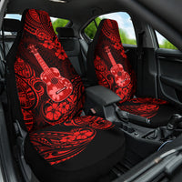 Hawaii Ukulele Car Seat Cover Polynesian Pattern Red Version - Wonder Print Shop