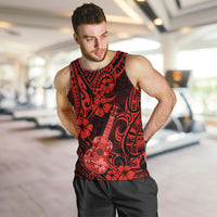 Hawaii Ukulele Men Tank Top Polynesian Pattern Red Version - Wonder Print Shop