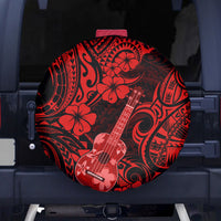 Hawaii Ukulele Spare Tire Cover Polynesian Pattern Red Version - Wonder Print Shop