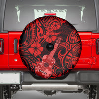 Hawaii Ukulele Spare Tire Cover Polynesian Pattern Red Version - Wonder Print Shop