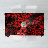 Hawaii Ukulele Tablecloth Polynesian Pattern Red Version - Wonder Print Shop