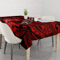 Hawaii Ukulele Tablecloth Polynesian Pattern Red Version - Wonder Print Shop