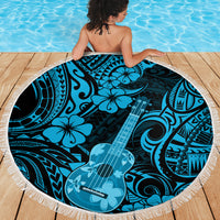 Hawaii Ukulele Beach Blanket Polynesian Pattern Sky Blue Version - Wonder Print Shop