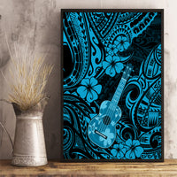 Hawaii Ukulele Canvas Wall Art Polynesian Pattern Sky Blue Version - Wonder Print Shop