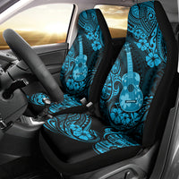 Hawaii Ukulele Car Seat Cover Polynesian Pattern Sky Blue Version - Wonder Print Shop