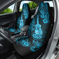 Hawaii Ukulele Car Seat Cover Polynesian Pattern Sky Blue Version - Wonder Print Shop