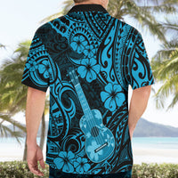 Hawaii Ukulele Hawaiian Shirt Polynesian Pattern Sky Blue Version - Wonder Print Shop