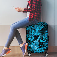 Hawaii Ukulele Luggage Cover Polynesian Pattern Sky Blue Version - Wonder Print Shop
