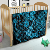 Hawaii Ukulele Quilt Polynesian Pattern Sky Blue Version - Wonder Print Shop