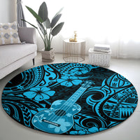 hawaii-ukulele-round-carpet-polynesian-pattern-sky-blue-version