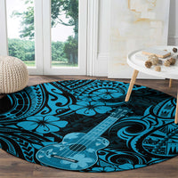 hawaii-ukulele-round-carpet-polynesian-pattern-sky-blue-version
