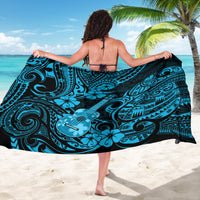 Hawaii Ukulele Sarong Polynesian Pattern Sky Blue Version - Wonder Print Shop
