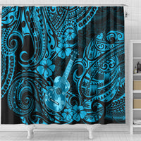 hawaii-ukulele-shower-curtain-polynesian-pattern-sky-blue-version