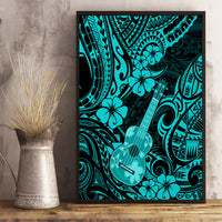 Hawaii Ukulele Canvas Wall Art Polynesian Pattern Turquoise Version - Wonder Print Shop