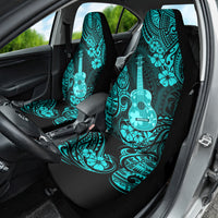 Hawaii Ukulele Car Seat Cover Polynesian Pattern Turquoise Version - Wonder Print Shop
