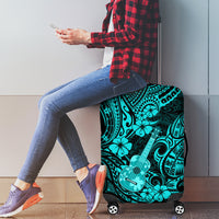 Hawaii Ukulele Luggage Cover Polynesian Pattern Turquoise Version - Wonder Print Shop