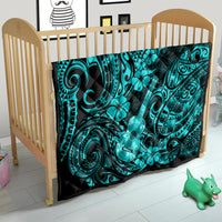 Hawaii Ukulele Quilt Polynesian Pattern Turquoise Version - Wonder Print Shop