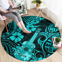 hawaii-ukulele-round-carpet-polynesian-pattern-turquoise-version