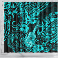 hawaii-ukulele-shower-curtain-polynesian-pattern-turquoise-version